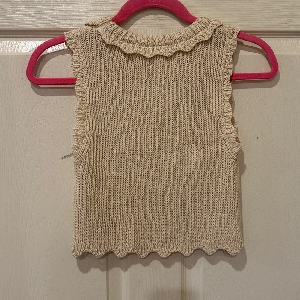 Mable scalloped cropped sweater tank, small - Picture 5 of 7